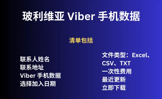 玻利维亚 Viber 手机数据