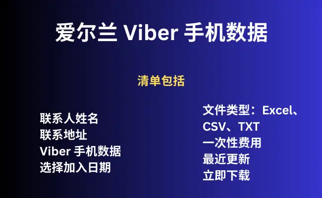 爱尔兰 Viber 手机数据
