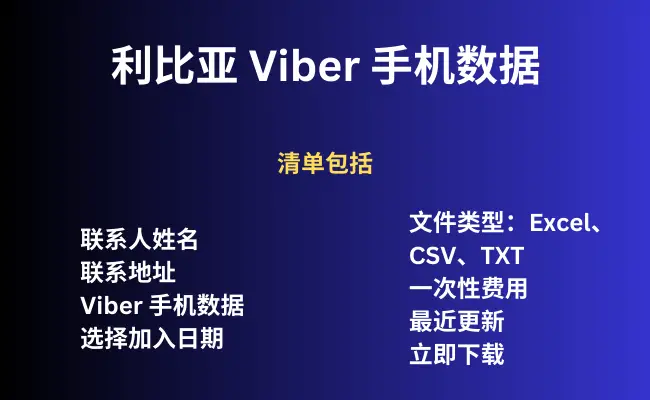 利比亚 Viber 手机数据
