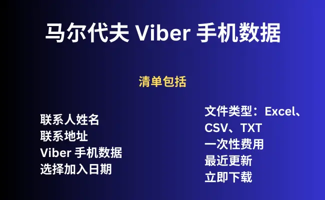 马尔代夫 Viber 手机数据