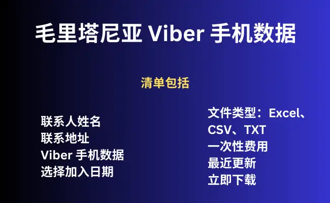 毛里塔尼亚 Viber 手机数据