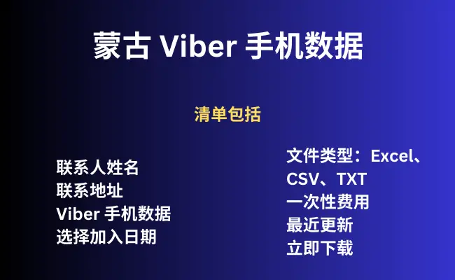 蒙古 Viber 手机数据