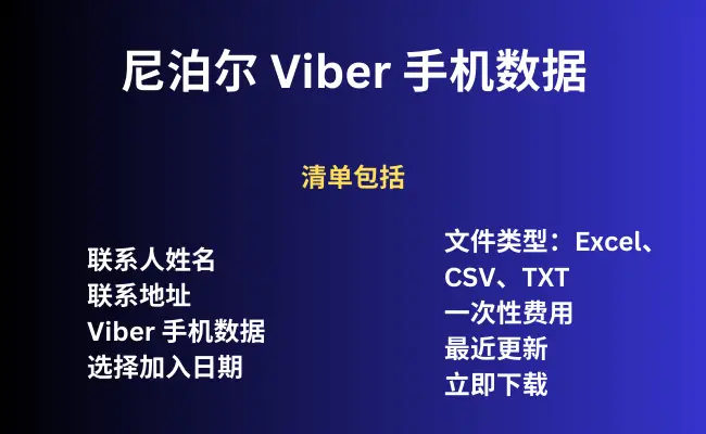 尼泊尔 Viber 手机数据