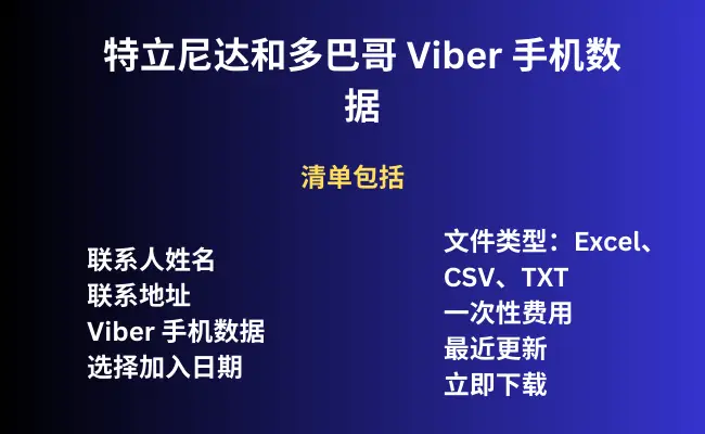 特立尼达和多巴哥 Viber 手机数据